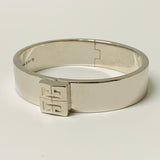 GIVENCHY Silver Men's  Bangle 4G Cuff Logo Lock Bracelet NEW
