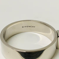GIVENCHY Silver Men's  Bangle 4G Cuff Logo Lock Bracelet NEW