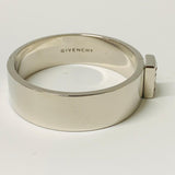 GIVENCHY Silver Men's  Bangle 4G Cuff Logo Lock Bracelet NEW