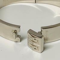 GIVENCHY Silver Men's  Bangle 4G Cuff Logo Lock Bracelet NEW