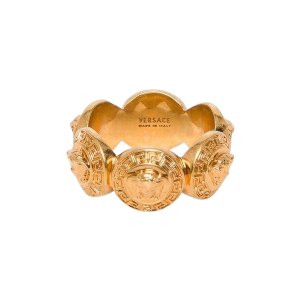 VERSACE Gold Tribute 6 Coin Medusa Brass Ring Size 15/Small NEW RRP 230