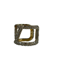VALENTINO Swarovski Crystals V Logo Signature Ring Metal Size 15 IT NEW RRP 380