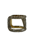 VALENTINO Swarovski Crystals V Logo Signature Ring Metal Size 15 IT NEW RRP 380