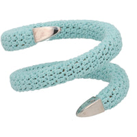 BOTTEGA VENTA Bracelet Wrap Round Knit Light Blue Silver NEW RRP480