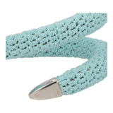 BOTTEGA VENTA Bracelet Wrap Round Knit Light Blue Silver NEW RRP480