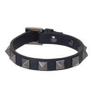 VALENTINO GARAVANI Rockstud Bracelet Black Gun Mental Grey NEW RRP250