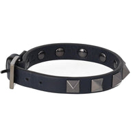 VALENTINO GARAVANI Rockstud Bracelet Black Gun Mental Grey NEW RRP250