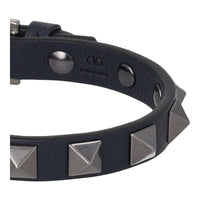 VALENTINO GARAVANI Rockstud Bracelet Black Gun Mental Grey NEW RRP250