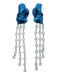 STERLING KING Ladies Blue & Silver Frida Crystal Drop Earrings One Size NEW
