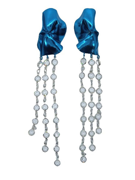STERLING KING Ladies Blue & Silver Frida Crystal Drop Earrings One Size NEW