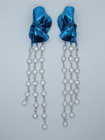 STERLING KING Ladies Blue & Silver Frida Crystal Drop Earrings One Size NEW