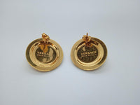 VERSACE Ladies Tribute Gold Medusa Round Stud Earrings One Size NEW