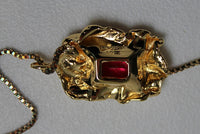 STERLING KING Ladies Edith Pink Gold Tone Crystal Pendant Necklace OS NEW