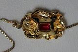 STERLING KING Ladies Edith Pink Gold Tone Crystal Pendant Necklace OS NEW