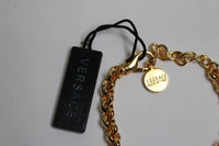 VERSACE Ladies Gold-Tone Medusa Rolo Chain Crystal Embellished Bracelet OS NEW