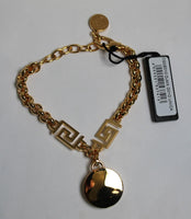 VERSACE Ladies Gold-Tone Medusa Rolo Chain Crystal Embellished Bracelet OS NEW