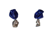 STERLING KING Ladies Blue & Silver Flashback Fold Drop Earrings One Size NEW