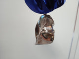 STERLING KING Ladies Blue & Silver Flashback Fold Drop Earrings One Size NEW
