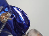 STERLING KING Ladies Blue & Silver Flashback Fold Drop Earrings One Size NEW