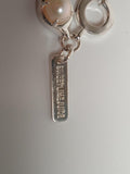 SWEETLIMEJUICE Men's Silver Noca Chain Link Pearl Bracelet Medium NEW