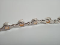 SWEETLIMEJUICE Men's Silver Noca Chain Link Pearl Bracelet Medium NEW