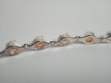 SWEETLIMEJUICE Men's Silver Noca Chain Link Pearl Bracelet Medium NEW