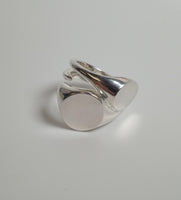 SWEETLIMEJUICE Men's Sterling Silver Stacked Signet Ring Size UK O NEW