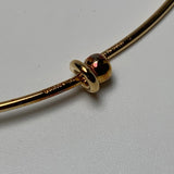 JIL SANDER Metallic Gold Wire Band Pearl Large Asymmetric Revive Necklace NEW