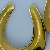 AREA Metallic Retro Style Oversized Horse Shoe Gold Buckle Earring NEW