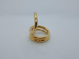 CHARLOTTE CHESNAIS Ladies Gold-Plated Round Trip Sculpted Ring UK M NEW