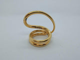 CHARLOTTE CHESNAIS Ladies Gold-Plated Round Trip Sculpted Ring UK M NEW