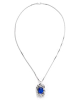 STERLING KING Ladies Blue Cobalt Blue Crystal Pendant Edith Necklace RRP265 NEW