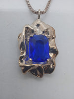 STERLING KING Ladies Blue Cobalt Blue Crystal Pendant Edith Necklace RRP265 NEW