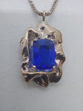STERLING KING Ladies Blue Cobalt Blue Crystal Pendant Edith Necklace RRP265 NEW