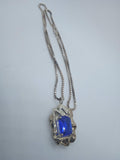 STERLING KING Ladies Blue Cobalt Blue Crystal Pendant Edith Necklace RRP265 NEW