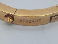 VERSACE Ladies Gold Plated Greca Motif Cut-Out Bangle Size M RRP430 NEW