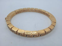VERSACE Ladies Gold Plated Greca Motif Cut-Out Bangle Size M RRP430 NEW