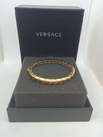 VERSACE Ladies Gold Plated Greca Motif Cut-Out Bangle Size M RRP430 NEW