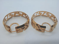 VERSACE Ladies Gold Plated Motif Cut-Out Hoop Earrings One Size RRP430 NEW