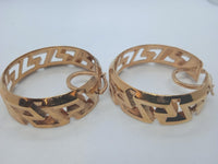 VERSACE Ladies Gold Plated Motif Cut-Out Hoop Earrings One Size RRP430 NEW