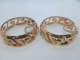 VERSACE Ladies Gold Plated Motif Cut-Out Hoop Earrings One Size RRP430 NEW
