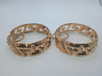 VERSACE Ladies Gold Plated Motif Cut-Out Hoop Earrings One Size RRP430 NEW