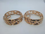 VERSACE Ladies Gold Plated Motif Cut-Out Hoop Earrings One Size RRP430 NEW