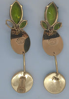 VALENTINA BRUGNATELLI Ladies Gold-Tone/Green Alexa Olivine Earrings OS NEW