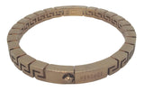 VERSACE Ladies Brushed Gold-Tone Medusa Detail Greca Bangle Bracelet XL NEW