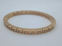 VERSACE Ladies Brushed Gold-Tone Medusa Detail Greca Bangle Bracelet XL NEW