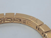 VERSACE Ladies Brushed Gold-Tone Medusa Detail Greca Bangle Bracelet XL NEW