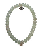 SYDNEY EVAN Ladies Green Prehnite Bead 14ct Gold Evil Eye Charm Bracelet 9" NEW
