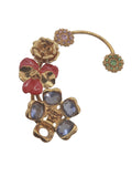 VERSACE Ladies Multicoloured Gold-Tone Crystal Flower Ear Cuff One Size NEW