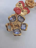 VERSACE Ladies Multicoloured Gold-Tone Crystal Flower Ear Cuff One Size NEW